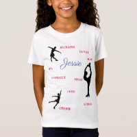 Figure Patinage Compétences Typographie T-shirt av
