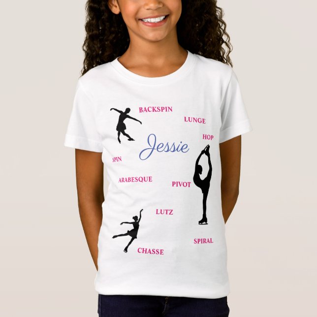 Figure Patinage Compétences Typographie T-shirt av (Devant)