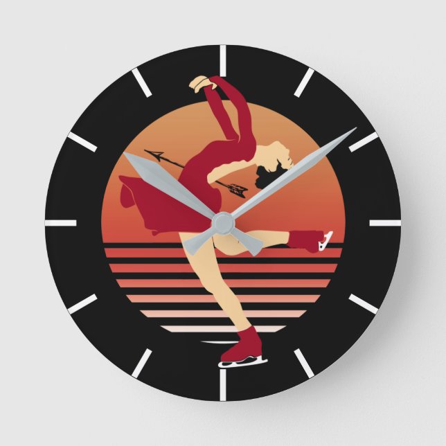 Figure Skating - Art Of Ice Dancing Runde Wanduhr (Vorderseite)