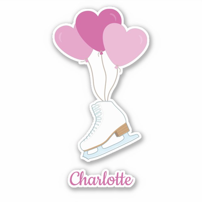 Figure Skating Happy Birthday Balloons Sticker (Devant)