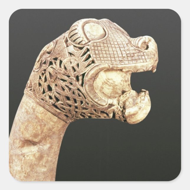 Figurehead of a Viking Longship, gefunden in Osebe Quadratischer Aufkleber (Vorderseite)