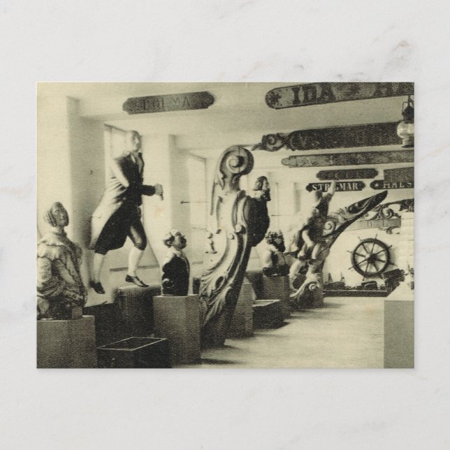 Figureheads, Hallands Museum, Halmstad, Norwegen Postkarte (Vorderseite)