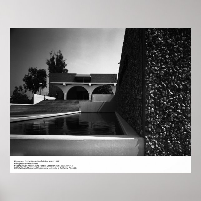 Figures and pool at UCR, März 1966 by Ansel Adams Poster (Vorne)