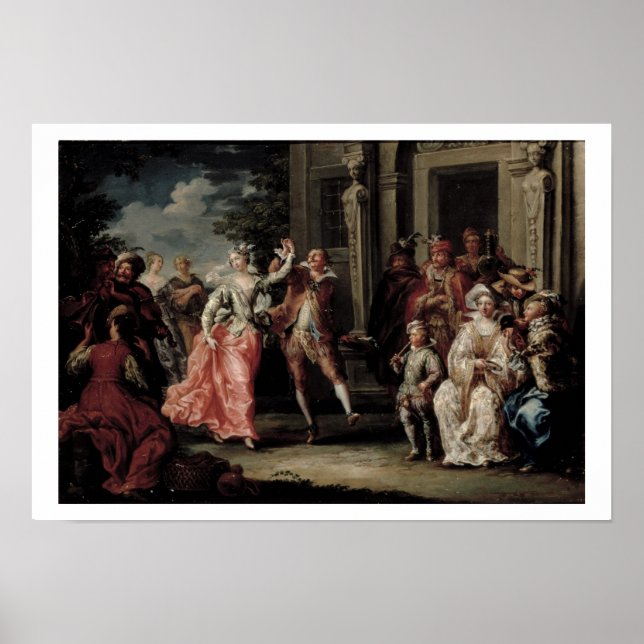 Figures Dancing Outside a Palace (Paar mit 59640) Poster (Vorne)