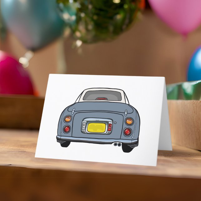Figures Lapis Grey Figaro Car Grußkarte Karte (A cute lapis grey figaro car blank greeting card perfect for any occasion)