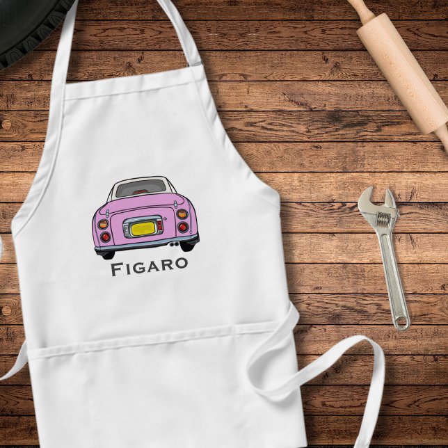 Figures Pink Figaro Auto Name Garage Schürze (A pink figaro apron perfect for the kitchen or garage. Add your name!)