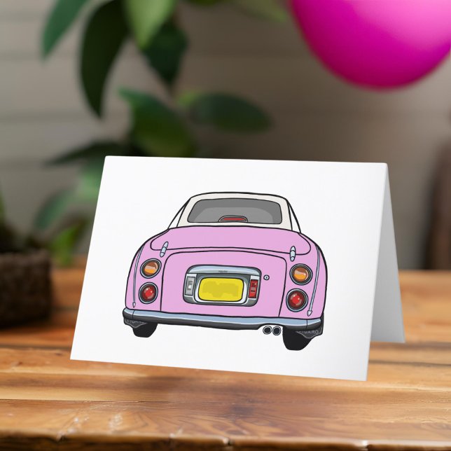 Figures Pink Figaro Car Blank Grußkarte Karte (A cute pink figaro blank greeting card perfect for any occasion)