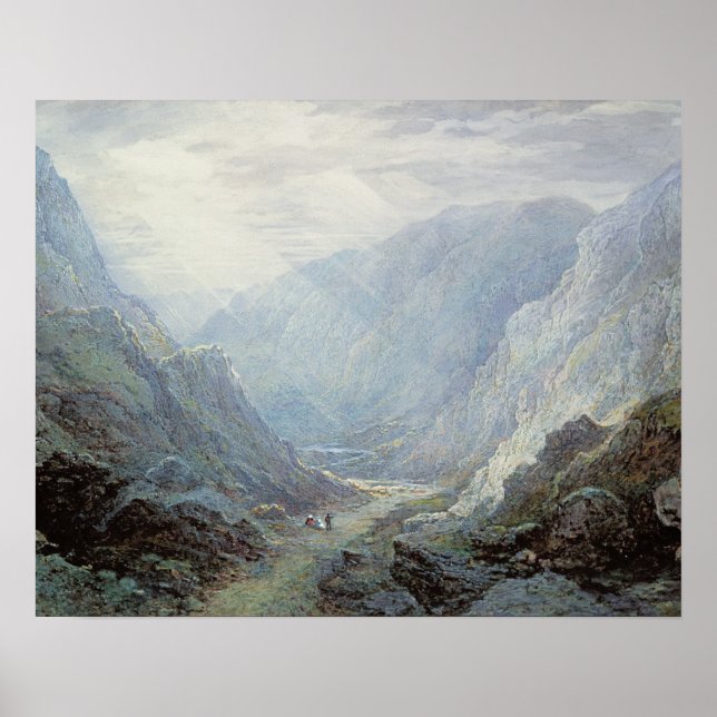 Figures Resting On The Pathway Through A Rocky Gor Poster (Vorne)