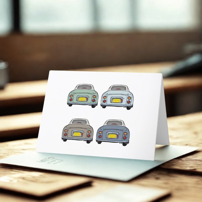 Figures Seasons Figaro Car Blank Grußkarte Karte (Perfect blank greeting card for the figaro car lover in your life)