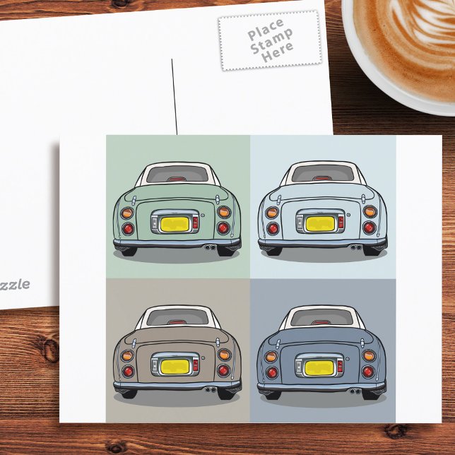 Figures Seasons of Figaro Car Postcard Postkarte (Fun figgy postcard to send to your car, or your friends)