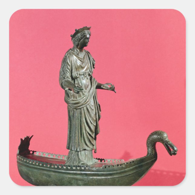 Figurine der Göttin Sequana Quadratischer Aufkleber (Vorderseite)