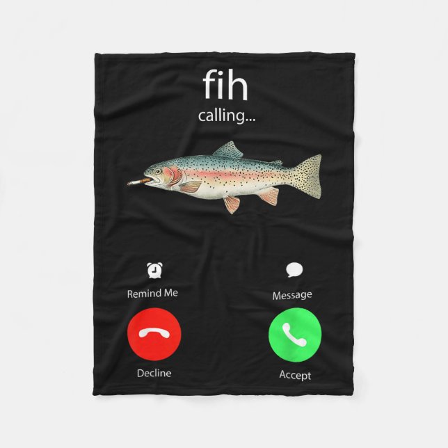 Fih Calling Remind Me Message Decline Accept Phone Fleecedecke (Vorderseite)