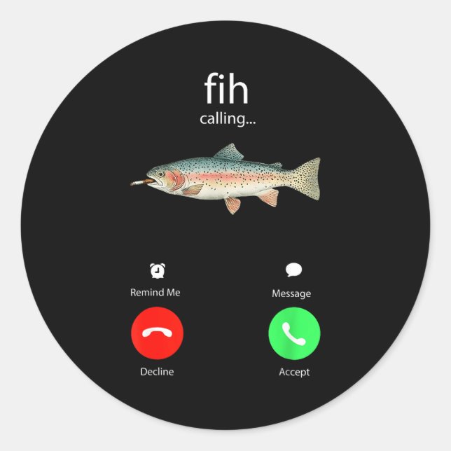 Fih Calling Remind Me Message Decline Accept Phone Runder Aufkleber (Vorderseite)