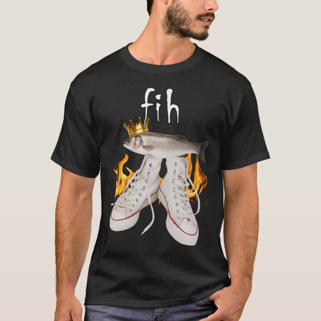 Fih Lustiger Fisch Meme T-Shirt (Vorderseite)