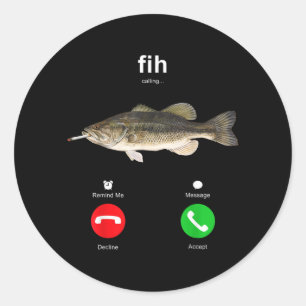 Fih ruft rauchenden Fisch Lustiges Angel-Meme Angl Runder Aufkleber