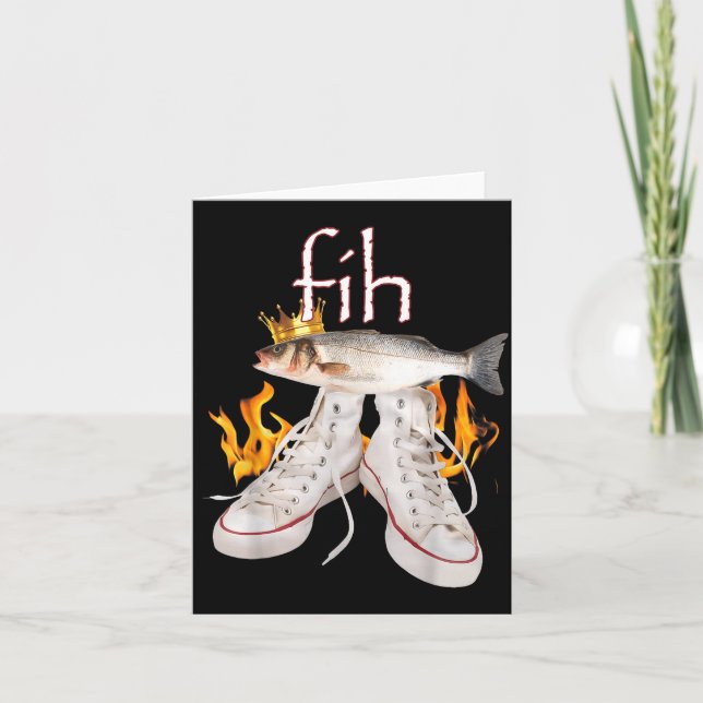 Fih Scute Ss Cute Sss Fish Funny Misspelled Fish M Karte (Vorderseite)