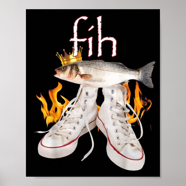 Fih Scute Ss Cute Sss Fish Funny Misspelled Fish M Poster (Vorne)