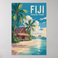 Fiji Beach Hut Reisen Art Vintag