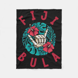 Fiji Bula Tropische Blumen Strandurlaub Fiji Surro Fleecedecke