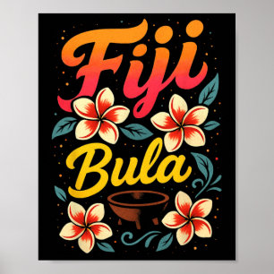 Fiji Bula Tropisches Insel Urlaub Souvenir Poster