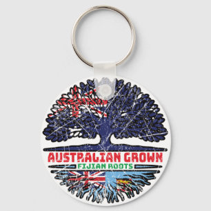 Fiji Fijian Australian Australia Tree Roots Flag Schlüsselanhänger