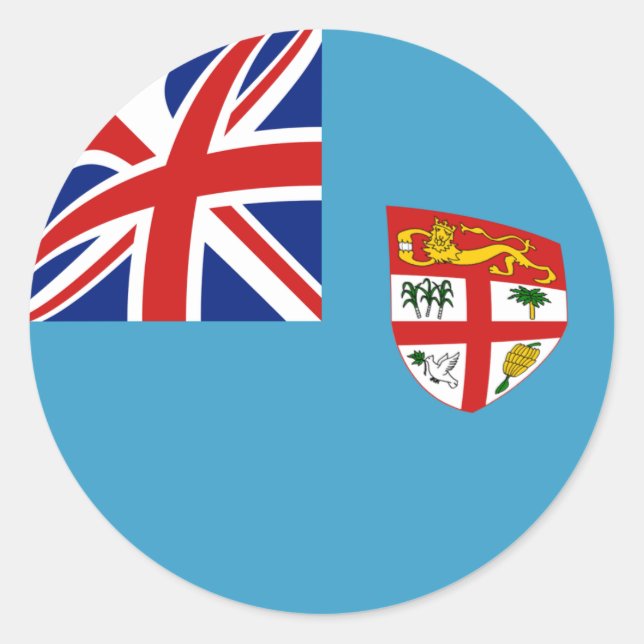 Fiji Fisheye Flag Sticker (Vorderseite)