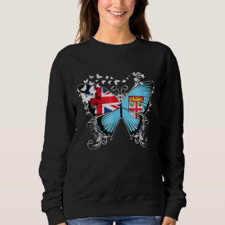 Fiji Flag Butterfly Graphic T Sweatshirt