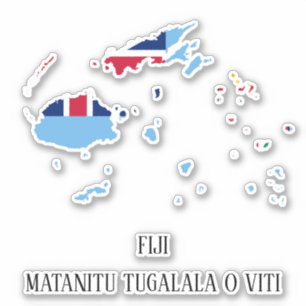Fiji Flag Karte Aufkleber