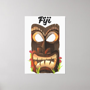 Fiji geschnitzte Maske Leinwanddruck