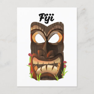 Fiji geschnitzte Maske Postkarte