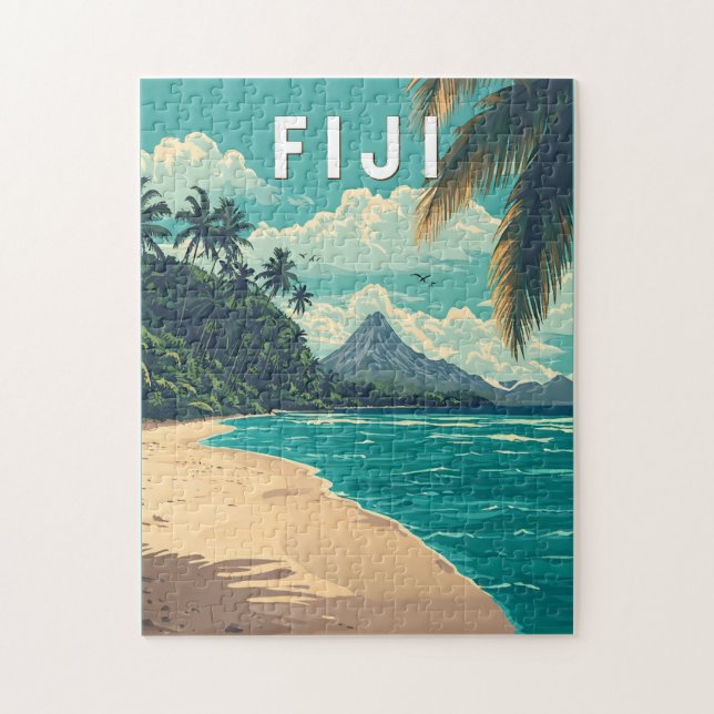 Fiji Illustration Travel Art Vintag (Vertikal)