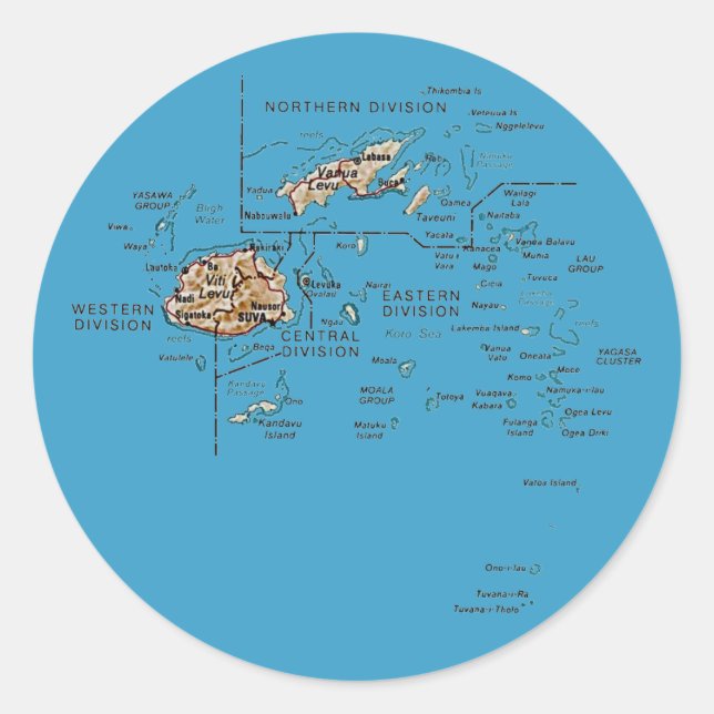 Fiji Map Sticker (Vorderseite)