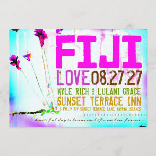 FIJI ONE Invitation de destination Dos blanc