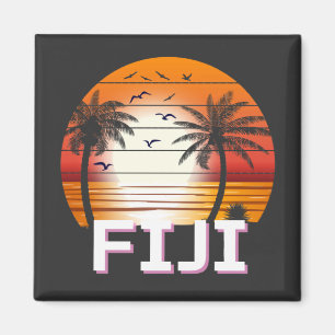 Fiji Retro-Palmen Sommerstrand Magnet