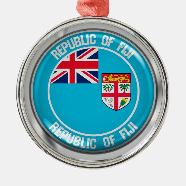 Fiji Round Emblem Ornament Aus Metall (Vorne)