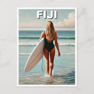 Fiji Surferin Postkarte