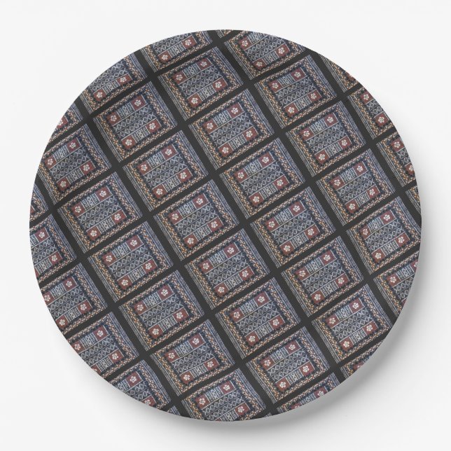 Fiji Tapa Barkcloth Pappteller (Vorderseite)