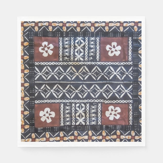 Fiji Tapa Tuch Print Napkin Serviette (Vorderseite)