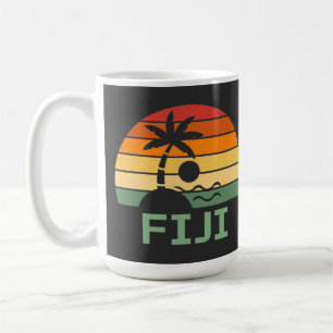 Fiji Vintag Palm Trees Summer Beach Kaffeetasse