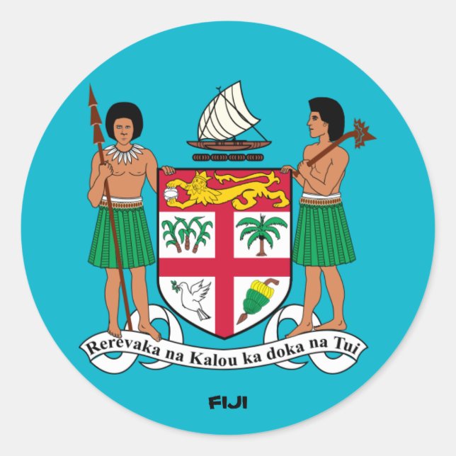 Fiji-Wappen-Rundsticker Runder Aufkleber (Vorderseite)
