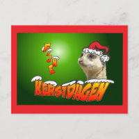 Fijne Kerstdagen Stokstaarte Groene Briefkaart