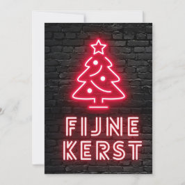Fijne Krest Rood Neon Kerstmis Xmas Feiertagskarte
