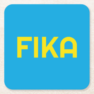 FIKA Bold Yellow and Blue Rechteckiger Pappuntersetzer