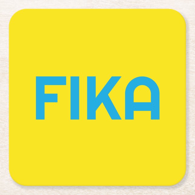 FIKA Bold Yellow and Blue Rechteckiger Pappuntersetzer (Vorderseite)