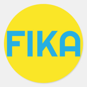 FIKA Bold Yellow and Blue Runder Aufkleber