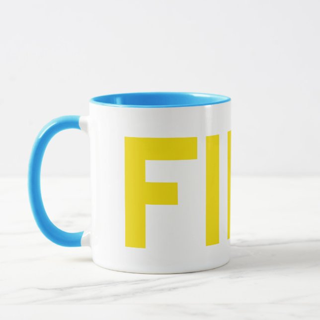 FIKA Fett Gelb und Blau Tasse (Links)