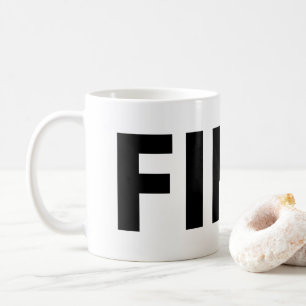 FIKA Fett Schwarz-Weiß-Tasse Kaffeetasse