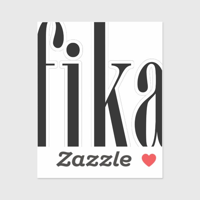 Fika Rectangle Vinyl Sticker (Blatt)