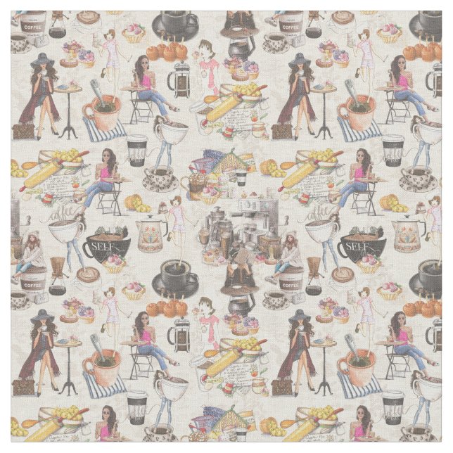 Fika Schwedische Kaffeepause Tradition Stoff (Nahaufnahme)