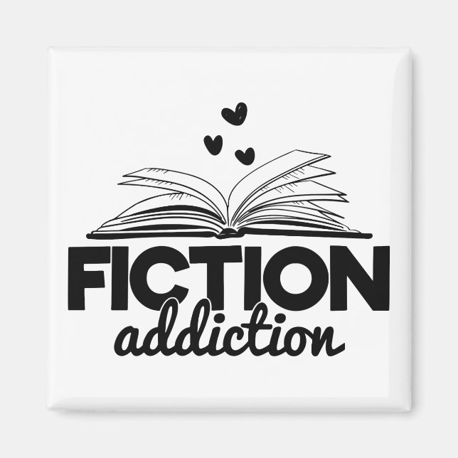 Fiktion Addiction Bookwortlesebuch Magnet (Vorne)